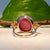 Red 19.9ct Star Ruby Ring With Natural Diamond Accents: Solid 14k Gold, Round 15mm, Size 6.75 For Sale - Image 8 of 9