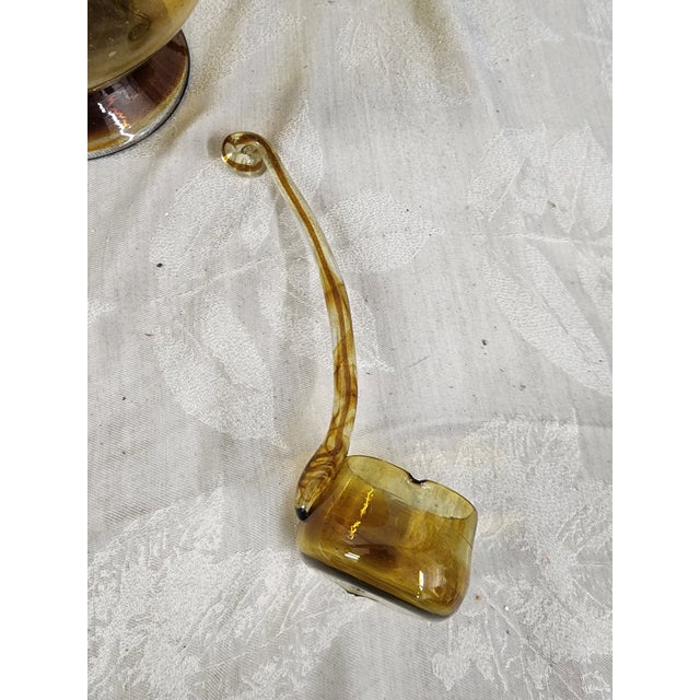 Mid-Century Modern 1960s Mid Century Modern Blown Glass Punch Bowl - 3 Pieces For Sale - Image 3 of 11