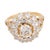 Contemporary Mid 20th Century French Gia 1.10 Carat Old Mine Cut Diamond 18k Yellow Gold Cluster Ring, , Size 7 For Sale - Image 3 of 8