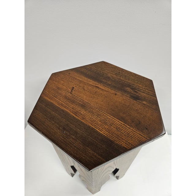 Mid 20th Century Arts and Crafts Hexagonal Side Table Plant Stand For Sale - Image 5 of 15
