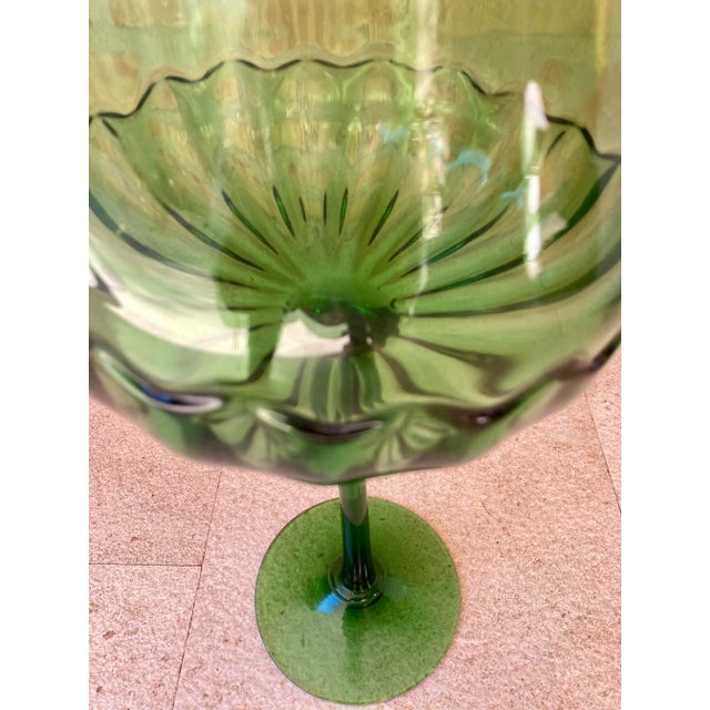 1960s Mid-Century Decorative Green Cut Glass Cup, 1960s For Sale - Image 5 of 11