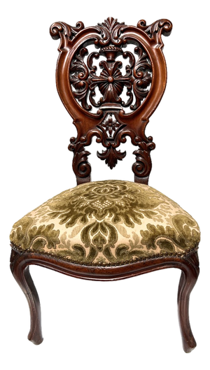 Napoleon III Chaise Lounge in Carved Mahogany, 1800s