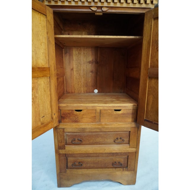 Mexican Late 20th Century Carved Wooden Armoire Made in Mexico For Sale - Image 3 of 13