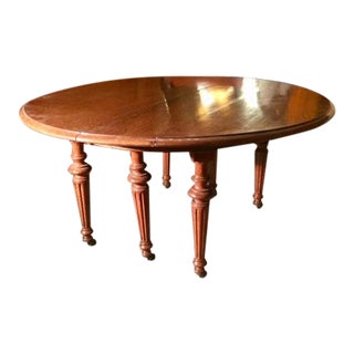 19th C. French Oak Round / Dining Table For Sale