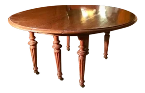 19th C. French Oak Round / Dining Table