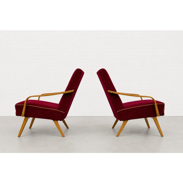 Mid-Century Modern Pair - Mid Century Modern Lounge Chairs by Jaroslav Smidek, Made in Czechoslavakia, C. 1960s For Sale - Image 3 of 15
