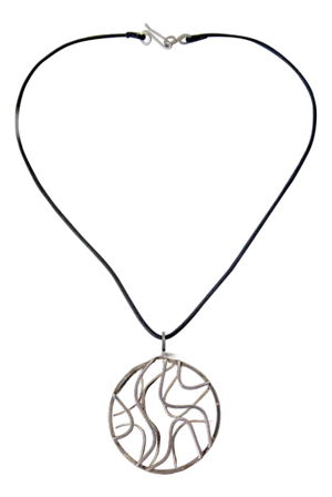Milton Cavagnaro Sterling Silver Exotic Wood California Modernist Necklace