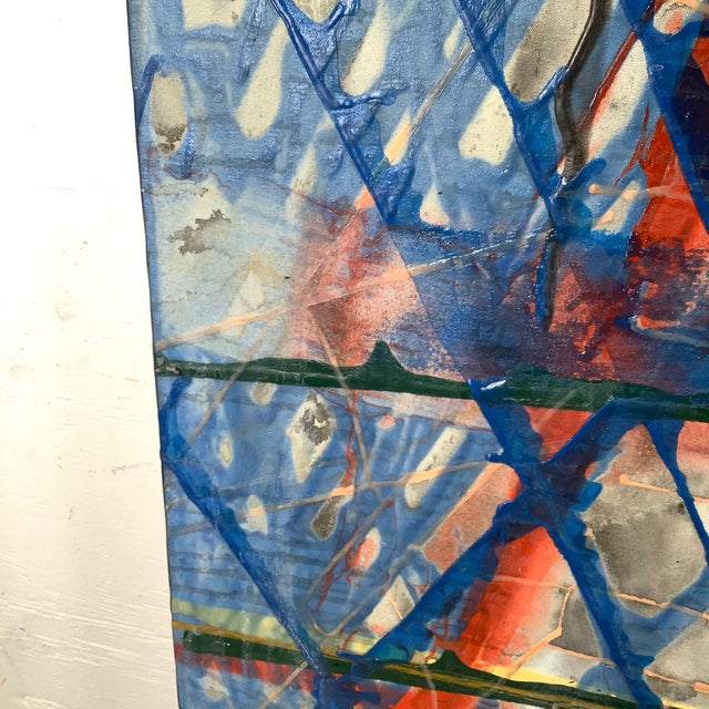 Large Contemporary Architectural Abstract Painting, 70x59 For Sale - Image 9 of 12