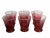 Vintage Blendo Cranberry Pink Glass Barware Cocktail Shaker and Set of 6 Glasses For Sale In Charlotte - Image 6 of 11