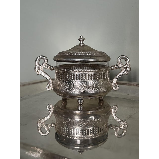 Silver Art Nouveau Silver-Plated Sugar Bowl with Lid by G.Galbiati, Italy, 1890s For Sale - Image 8 of 8