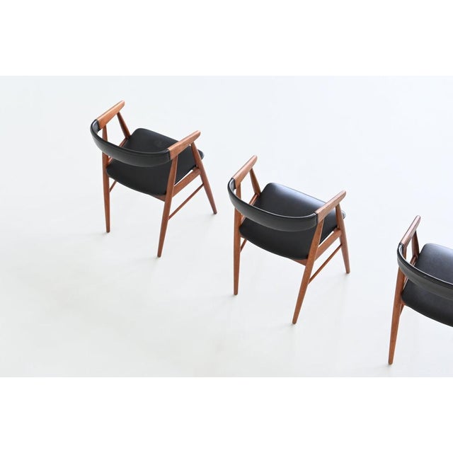Dining Chairs in Teak by Ejnar Larsen & Aksel Bender, Set of 4 For Sale - Image 9 of 18