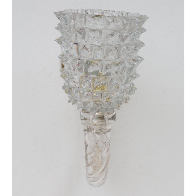 1950s Art Deco Wall Light in Murano Rostrato Glass by Barovier E Toso - Set of 2 For Sale - Image 10 of 12