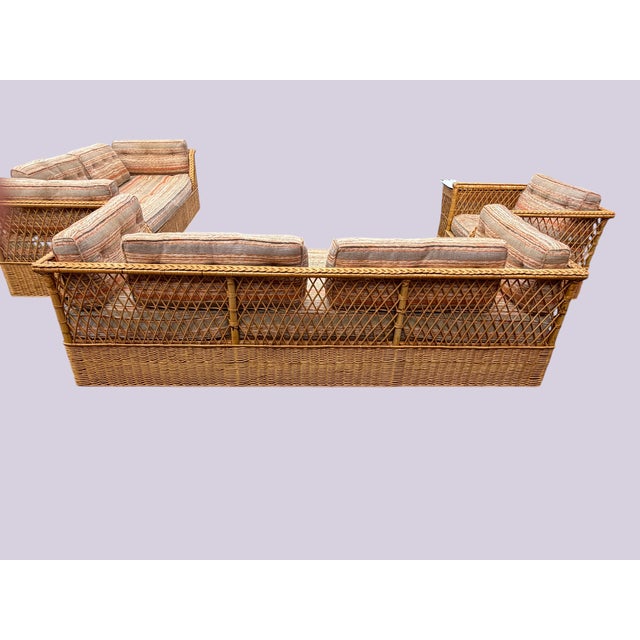 1970's McGuire Furniture Rattan "Willow" Collection 4 Piece Lounge Set by Davis Allen for McGuire For Sale In Houston - Image 6 of 18