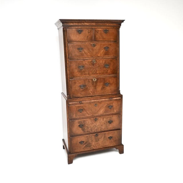 Antique Figured Walnut Chest of Drawers, 1890 For Sale - Image 3 of 14