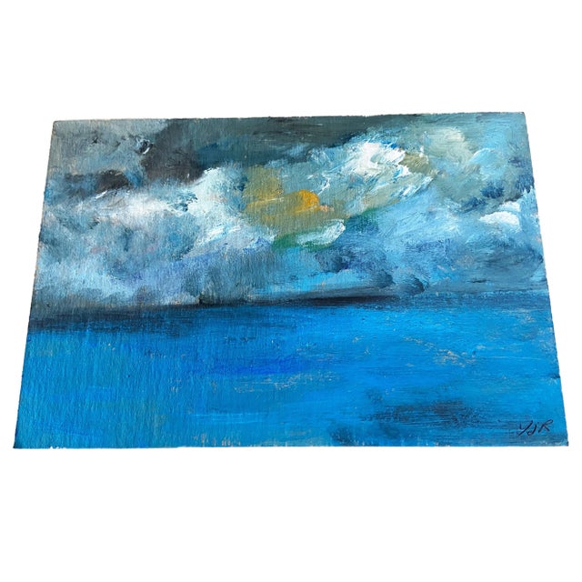 1990s Abstract Acrylic Landscape on Paper /Fenêtre /Framed by Yjr For Sale - Image 5 of 7