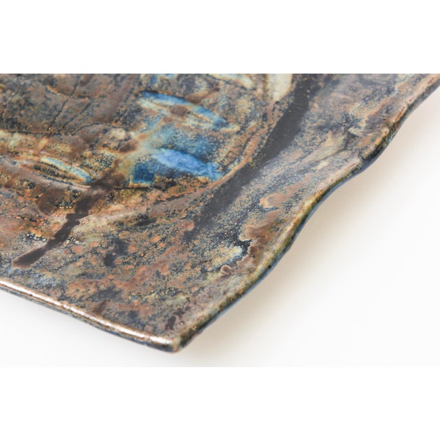 2010s Signed Glazed Ceramic Face Tray or Decorative Object, 2011 For Sale - Image 5 of 10