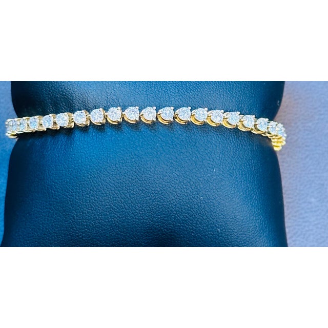 44 Round Diamond 10-12 Pointer Each Tennis Bracelet in 14 K Yellow Gold 5.0 Ct For Sale - Image 12 of 18