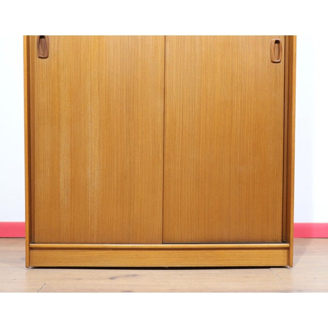 Mid Century Modern Vintage Teak Sliding Door Armoire Wardrobe in the Style of Austinsuite Danish Style For Sale In Greensboro - Image 6 of 14