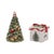 English Spode Christmas Tree Gold Figural Tree & Gift Salt and Pepper Gift Boxed Set For Sale - Image 3 of 3