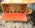 Beige Mid Century Art Deco Rolling Bar Cart With Drop Front and Glass Bar Storage on the Reverse. For Sale - Image 8 of 10