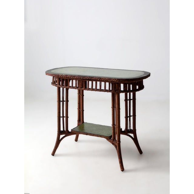 Early 20th Century Early 20th Century American Wicker Accent Table For Sale - Image 5 of 16