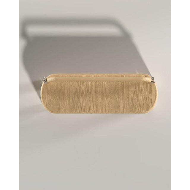 Wood Rope Bench in Gentle Natural Oak by Virginia Arlotto For Sale - Image 7 of 8