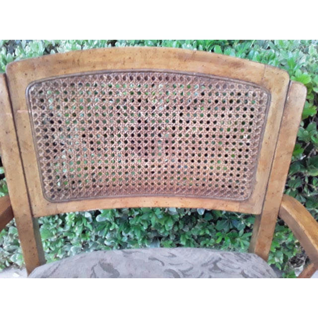 Brown 1970s Vintage Wheeled Cane Back Chair For Sale - Image 8 of 13