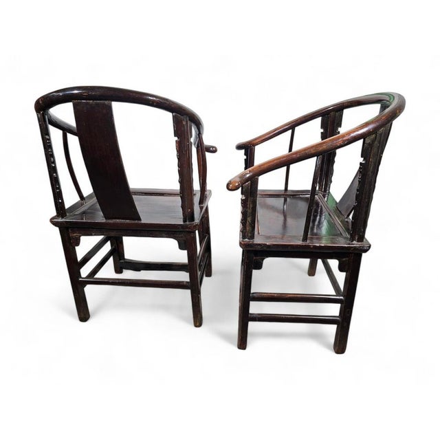 19th-Century Qing Dynasty Chinese Armchairs, 1860s For Sale - Image 4 of 18