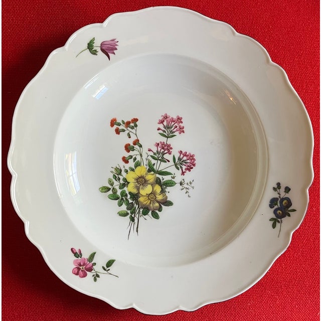 Ceramic Antique Early 19th Century Italian Ginori a Doccia Porcelain Soup Bowls With Flower Decoration Circa 1815 - Set of 6 For Sale - Image 7 of 16