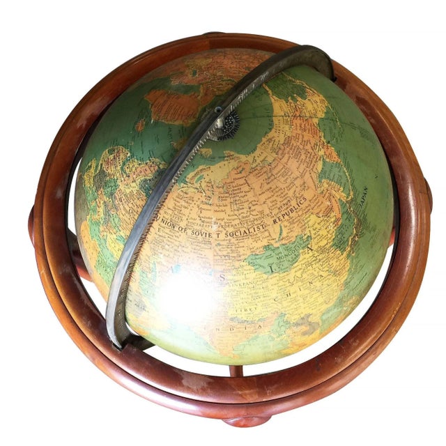 Mid-Century Mahogany Floor Globe by Replogle For Sale In Los Angeles - Image 6 of 10