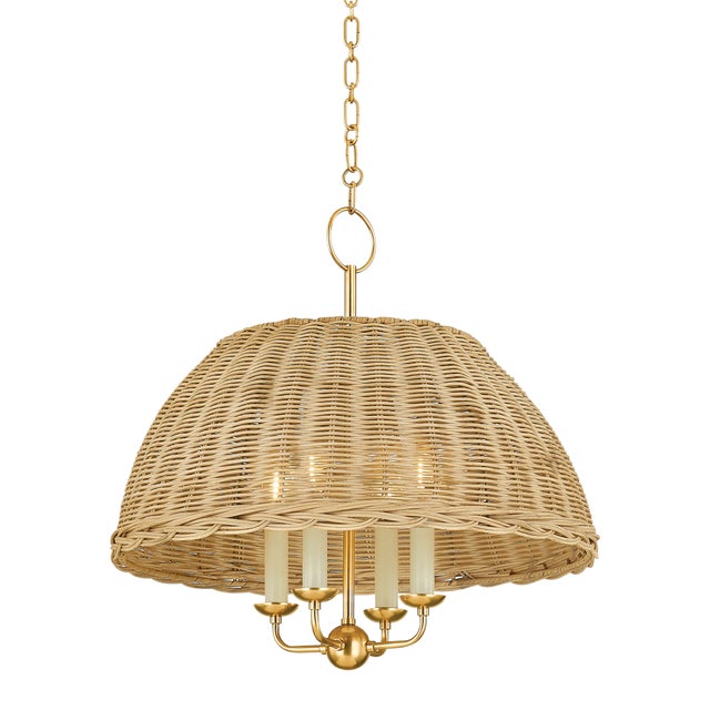 2020s Mitzi Arwen 20 in. 4 Light Pendant in Aged Brass Finish For Sale - Image 5 of 13