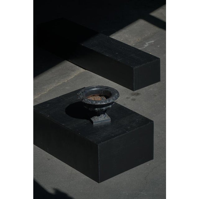 Antique French Cast Iron Garden Urn with Decorative Rim, 1920s For Sale - Image 4 of 16
