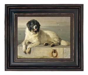"A Distinguished Member of the Humane Society" Contemporary Reproduction Print on Canvas After Sir Edwin Landseer, Framed