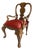 Early 20c Queen Anne Red Velvet Mahogany Chair - 1 Pc For Sale