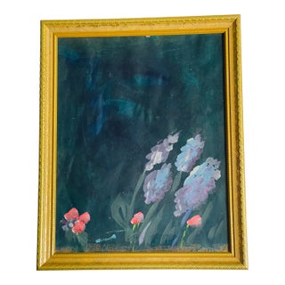 1970s Abstract Painting Moon Garden by Elia Framed For Sale