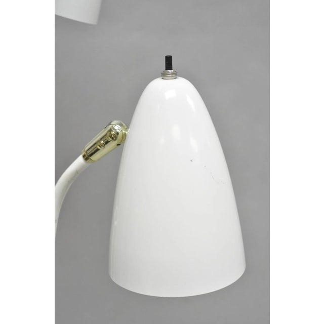 Lightolier Mid 20th Century Gerald Thurston for Lightolier Mid Century Modern White Metal Pole Floor Lamp For Sale - Image 4 of 14