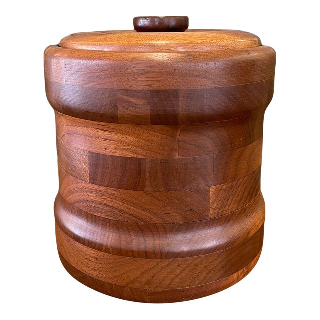 Vintage Mid Century Modern Solid Black Walnut Ice Box by Custom Kraft . For Sale