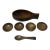 Wooden Asian Serving Bowls With Mini Bowls For Sale