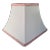 Contemporary Small White Linen Lampshade Clip on Red Trim Square Bell For Sale