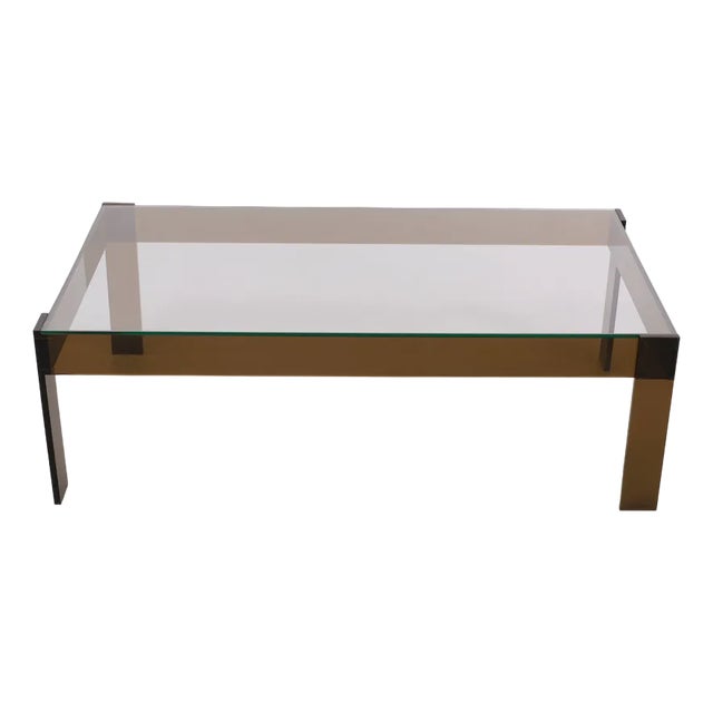 Space Age Smoked Acrylic Glass Coffee Table, France, 1970s For Sale