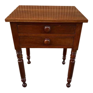 19th Century Antique 2 Drawer Side Table.