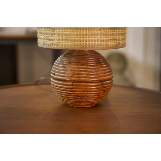 1940s Turned Walnut Burl Lamp, 1940s For Sale - Image 5 of 8