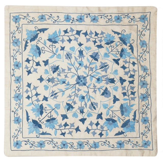 20"x20" All Silk Cushion Cover. Contemporary Lace Pillow. Embroidery Toss Pillow For Sale