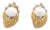 15mm Mabe Pearl & Diamond 14k Gold Retro Era Lever Back Earrings, Pair For Sale