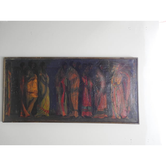 Robert Whitmore "Indian Procession" Oil Painting Early 20th Century For Sale - Image 9 of 13