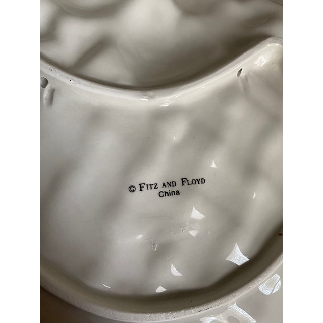 White Late 20th Century Fitz and Floyd Tromp L’oiel Vegetable Plates- Set of 4 For Sale - Image 8 of 9