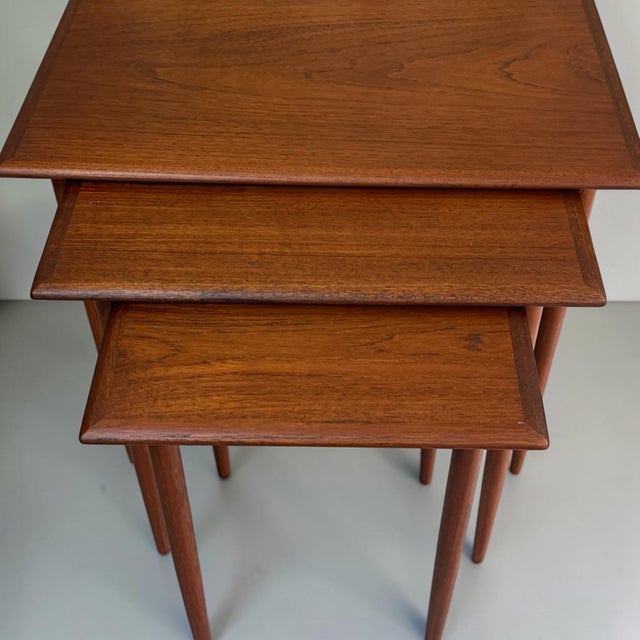 Mid-Century Modern Danish Teak Nesting Tables, 1960s, Set of 3 For Sale - Image 3 of 12