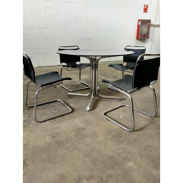 1970s Mid-Century Table & Chairs, Spain, 1970, Set of 5 For Sale - Image 5 of 8