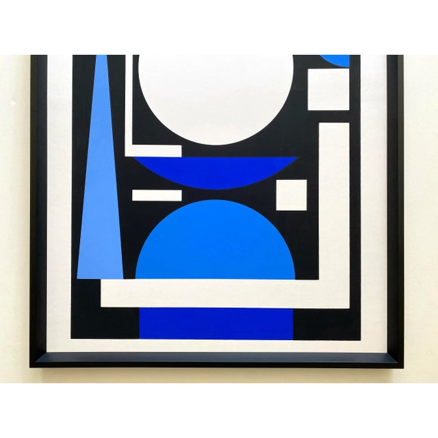 Mid-Century Modern Auguste Herbin Vintage 1975 Mid Century Modernist Fine Art Silkscreen Print Framed Paris Exhibition Poster For Sale - Image 3 of 13