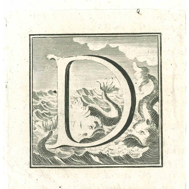 Capital letter for the antiquities of herculaneum exposed, original etching from the end of the 18th century, made by...